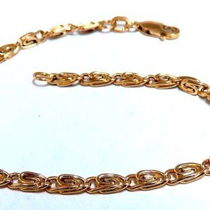 Vintage Paper Mini Clip Link 14kt Gold Bracelet 7 inch